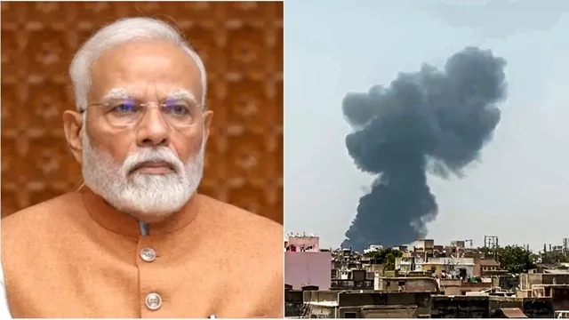 PM Modi Ahmedabad Plane Crash 2025:प्रधानमंत्री दुर्घटना स्थल पर, बचाव दल और सिविल अस्पताल में एकमात्र जीवित बचे व्यक्ति से बातचीत करते हुए।