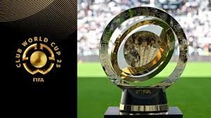FIFA Club World Cup 2025 trophy on display before final match